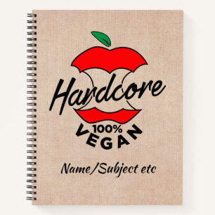 Hard Core Vegan, Apple Core Vegan, Hardcore Vegan Notitieboek