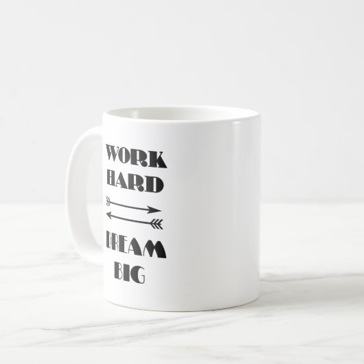 Hard Dream Big werken Koffiemok (Voorkant links)