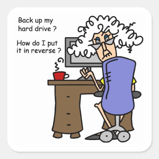 Hard Drive Back Vierkante Sticker (Voorkant)