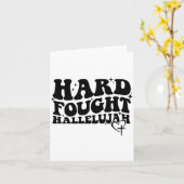 Hard Fought Hallelujah Cross Heart Sparkle Art Kaart (Gele Bloem)