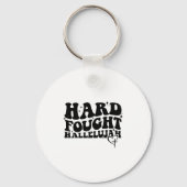 Hard Fought Hallelujah Cross Heart Sparkle Art Sleutelhanger (Voorkant)