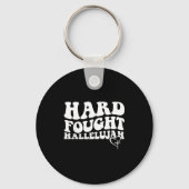 Hard Fought Hallelujah Retro Groovy Jesus Sleutelhanger (Voorkant)
