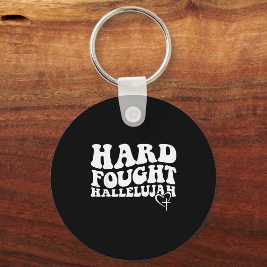 Hard Fought Hallelujah Retro Groovy Jesus  Sleutelhanger (Voorkant)