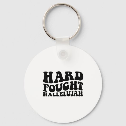 Hard Fought Hallelujah Retro Jesus  Sleutelhanger (Voorkant)