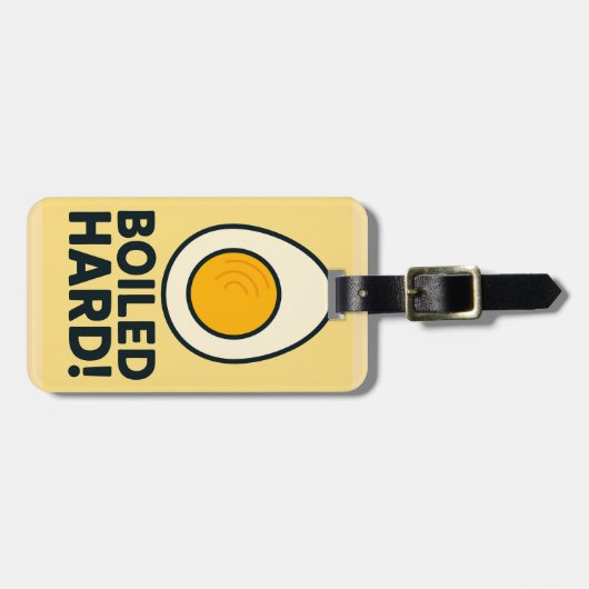 HARD GEKOOKT! Grappige hardgekookte Humor Bagagelabel (Voorkant horizontaal)