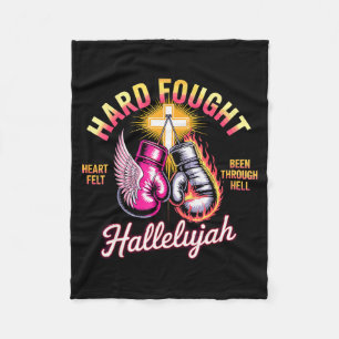 Hard Gevochten Hallelujah Bokshandschoenen Geloven Fleece Deken