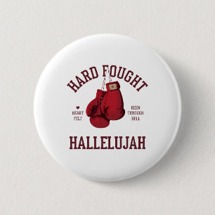 Hard gevochten Hallelujah Pink Bow Boxing Handscho Ronde Button 5,7 Cm