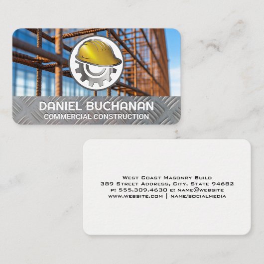 Hard Hat Gear | Construction Site | Rebar Visitekaartje (Voorkant / Achterkant)
