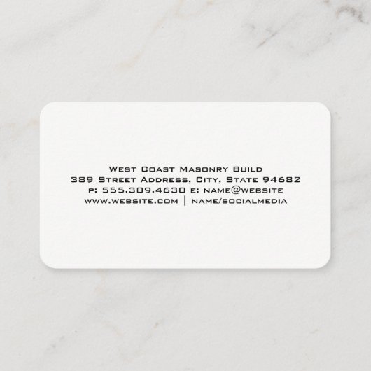 Hard Hat Gear | Construction Site | Rebar Visitekaartje (Achterkant)