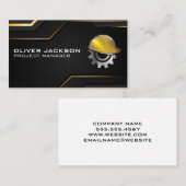Hard Hat Gear Logo | Zwarte Gouden Achtergrond Visitekaartje (Voorkant / Achterkant)