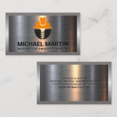 Hard Hat Schroef | Bouw Logo | Aluminium Visitekaartje (Voorkant / Achterkant)