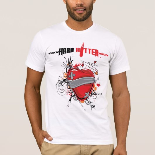 Hard Hitter Bandaged Heart Bella Canvas T-shirt (Voorkant)