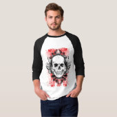 Hard Hitter Grunge Skull 3/4 Raglan T-shirt (Voorkant volledig)