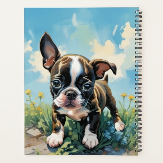 Hard Hoesje  Boston Terrier 2024 Planner (Achterkant)