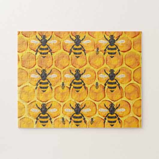 Hard Impossible Honingraat met bijen Legpuzzel (Horizontaal)