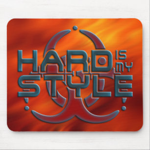 Hard is mijn stijl 3D brandrood hardstijlmuzie Muismat