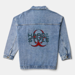Hard is mijn stijl hardcore muziekgenres denim jacket