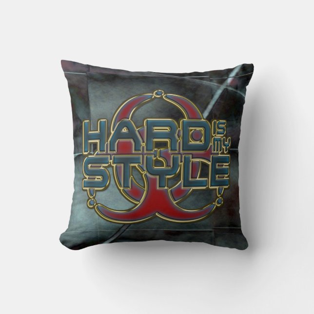 HARD is mijn STIJL + uw achtergrondafbeelding Kussen (Voorkant)