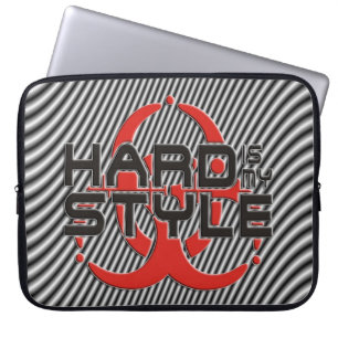 HARD is mijn STIJL - zwarte en witte strepen Laptop Sleeve