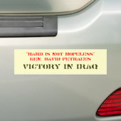 "HARD IS NIET HOPELESS". DAVID PETRAEUS, VICT... BUMPERSTICKER (Op auto)
