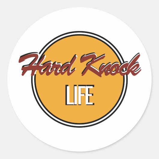 Hard Knock Life Ronde Sticker (Voorkant)