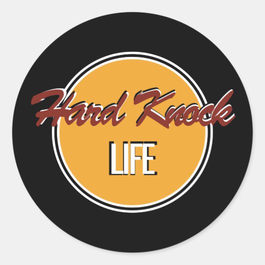 Hard Knock Life Ronde Sticker (Voorkant)