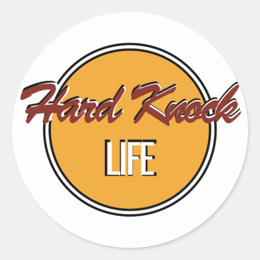 Hard Knock Life Ronde Sticker (Voorkant)
