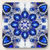 Hard kunststof onderzetter met blauw witte kleuren (Voorkant)