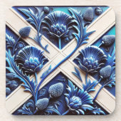 Hard kunststof onderzetter met Scottish Thistles D (Voorkant)