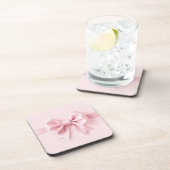 Hard kunststof onderzetter w Roze strik (Rechterzijde)