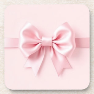 Hard kunststof onderzetter w Roze strik