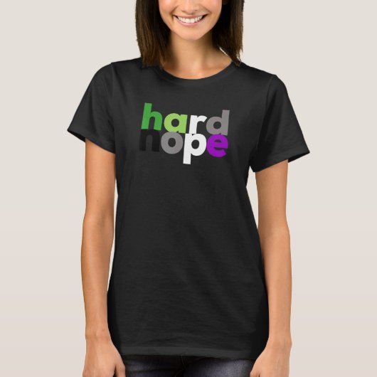hard nope Aroace Pride LGBTQ LGBT Aro Ace Aromanti T-shirt (Voorkant)