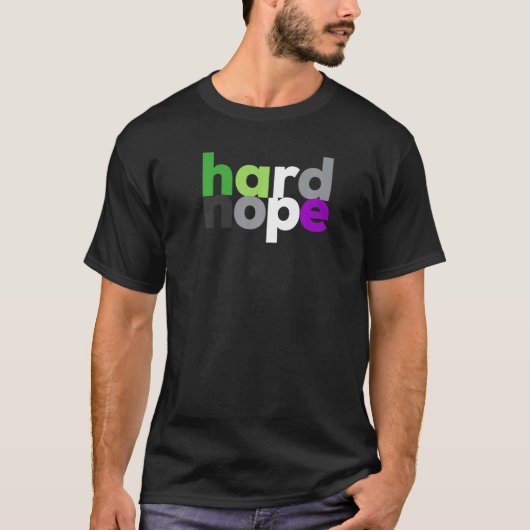 hard nope Aroace Pride LGBTQ LGBT Aro Ace Aromanti T-shirt (Voorkant)
