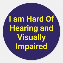 Hard of Hearing and Visually Impaired Blue Ronde Sticker