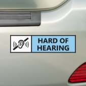 Hard of Hearing Deaf Driver Disability Car  Bumpersticker (Op auto)