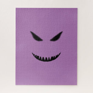 Hard Paarse en zwart boze gezicht Legpuzzel