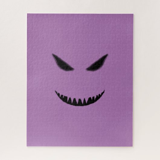 Hard Paarse en zwart boze gezicht Legpuzzel (Verticaal)