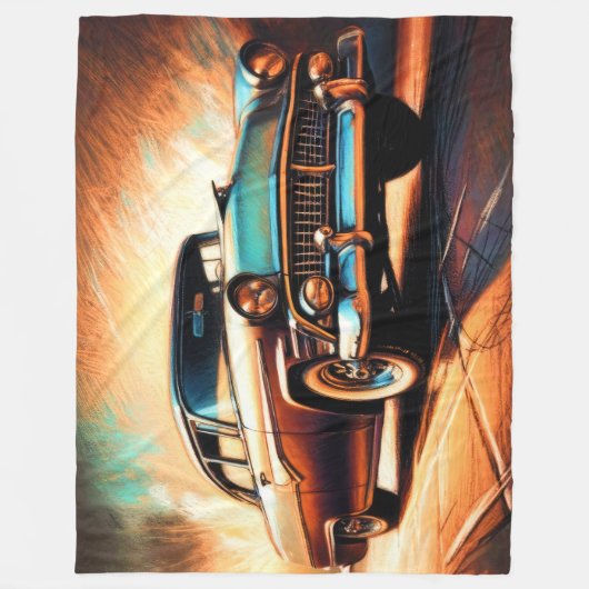 Hard Pastel Antiek auto Fleece Deken (Voorkant)