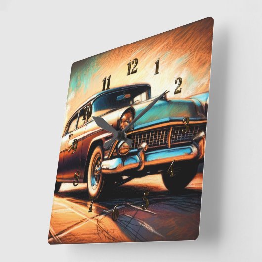 Hard Pastel Antiek auto Vierkante Klok (Hoek)