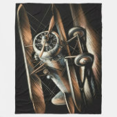 Hard Pastel Antiek tweedekker vleugelvliegtuig Fleece Deken (Voorkant)