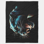 Hard Pastel Black Panther op zwart Fleece Deken (Voorkant)