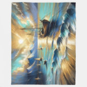 Hard Pastel Drawing Boats Water Fleece Deken (Voorkant)