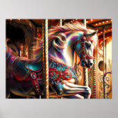 Hard Pastel Drawing Carrousel Paard Poster (Voorkant)