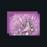 Hard Pastel Drawing Christmas Angel Purple Kaart<br><div class="desc">Designed by Carrie Fink.  Printed and shipped by Zazzle or their partners.</div>