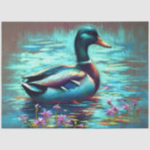 Hard Pastel Drawing Painting of a Mallard Duck Tissuepapier (Voorkant)