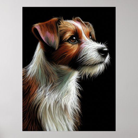 Hard Pastel Drawing Terrier Poster (Voorkant)
