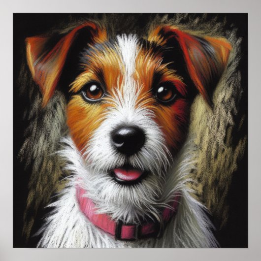 Hard Pastel Drawing Terrier Poster (Voorkant)