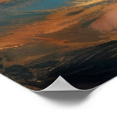 Hard Pastel Drawing Waves op een Strand IV Poster (Hoek)