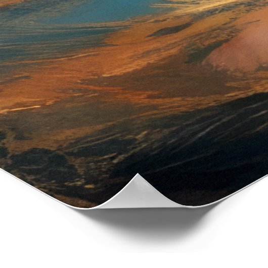 Hard Pastel Drawing Waves op een Strand IV Poster (Hoek)