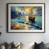 Hard Pastel Tekenboten Water III Poster